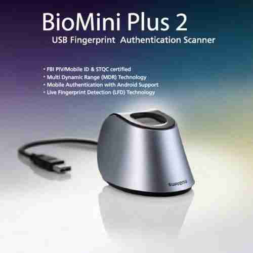 Suprema BioMini Plus 2 Fingerprint Reader FBI-PIV Biometric Scanner 